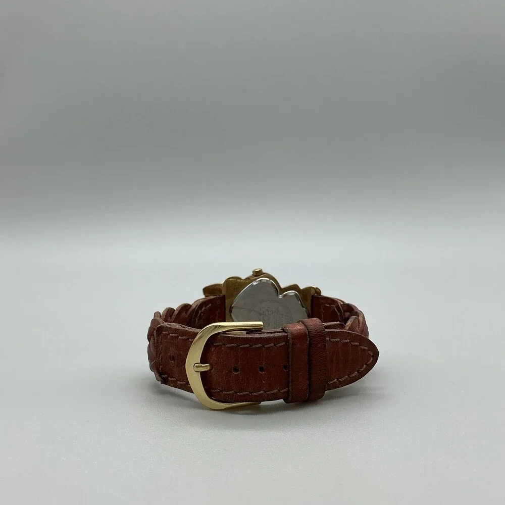Timex Disney Pooh Girls Watch 29mm Gold Tone Brown Leather Band New Battery